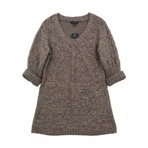 LRL Lauren Jeans Co Ralph Lauren Cable Knit Sweater Dress 1X Brown Multi